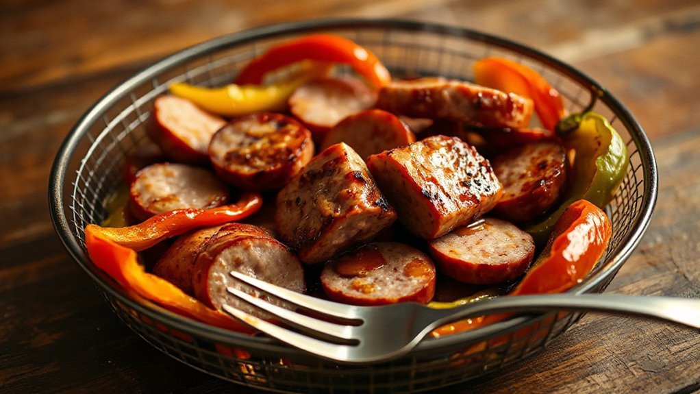quick air fryer kielbasa peppers