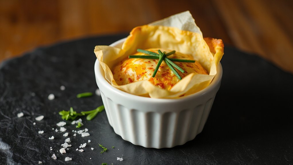 ramekin folded omelette packet