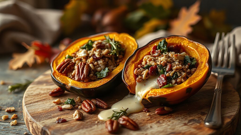 roasted stuffed acorn squash