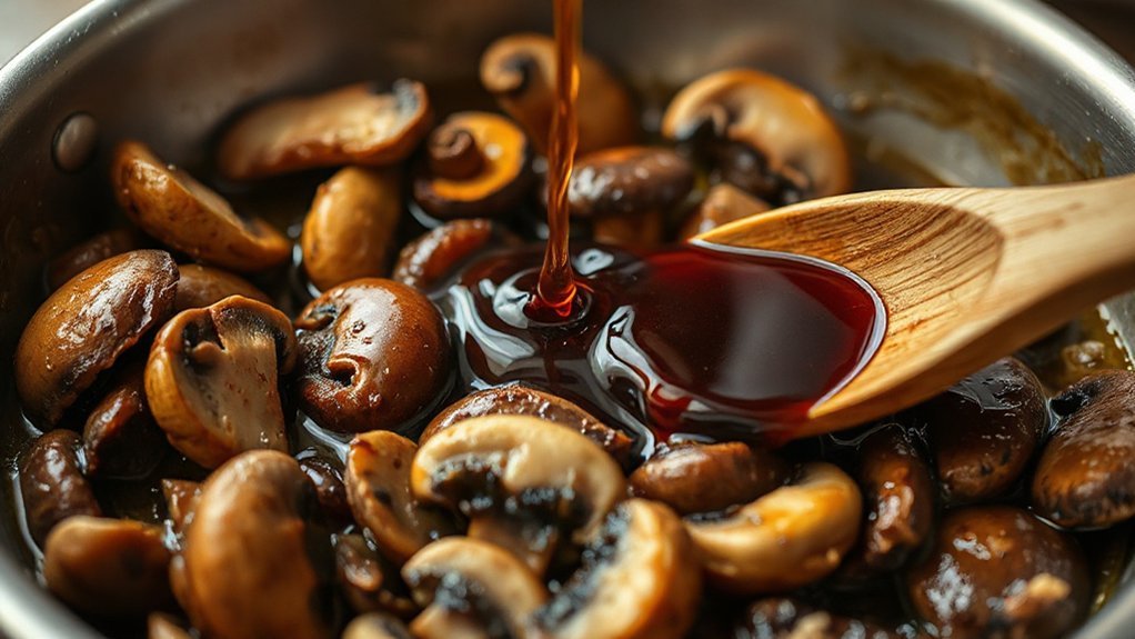 saute mushrooms deglaze marsala