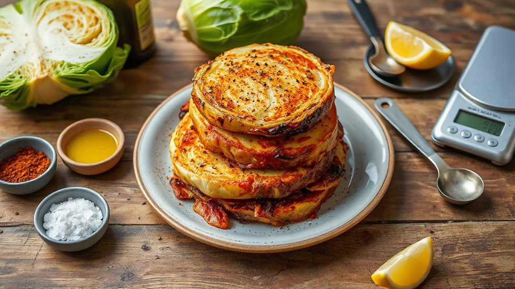 simple air fried cabbage steaks
