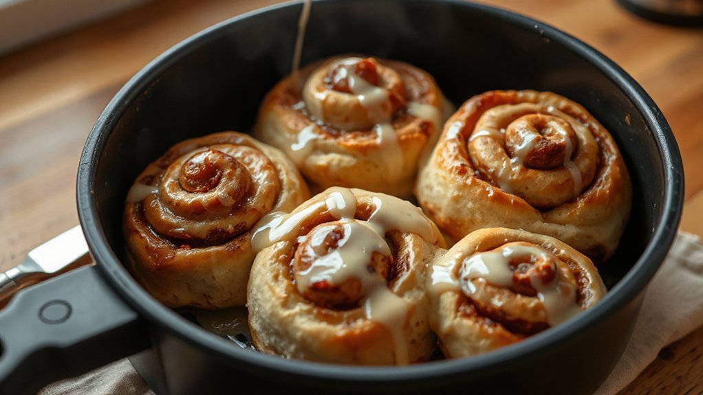 ten minute air fryer cinnamon rolls