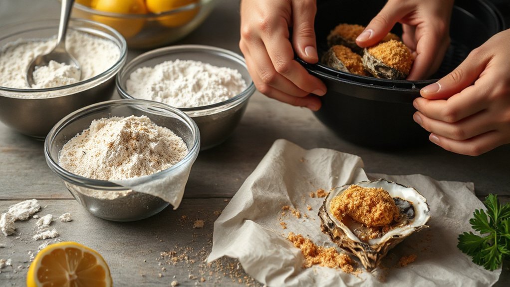 three part cold panko dredging