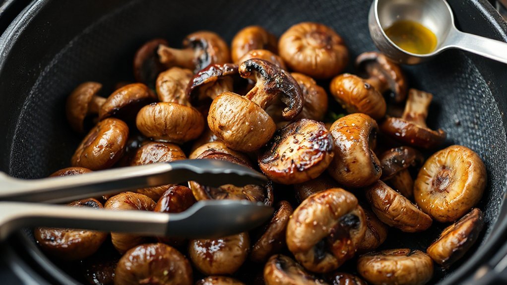 timed single layer mushroom airfry