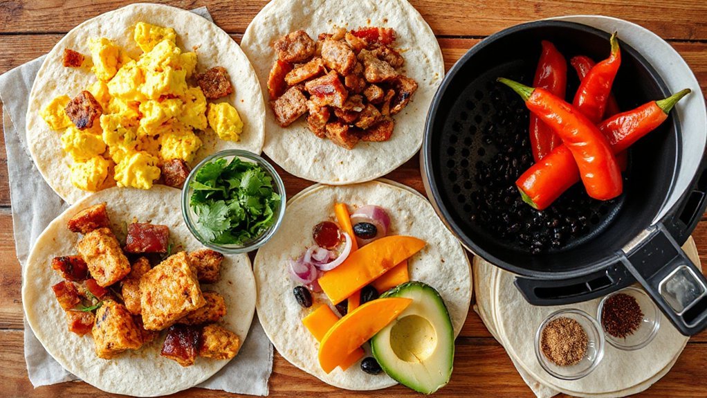 tortillas eggs cheese fillings