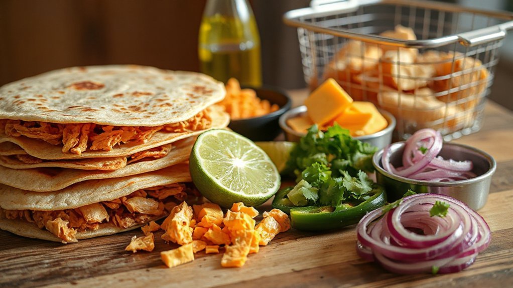 tortillas shredded chicken cheese