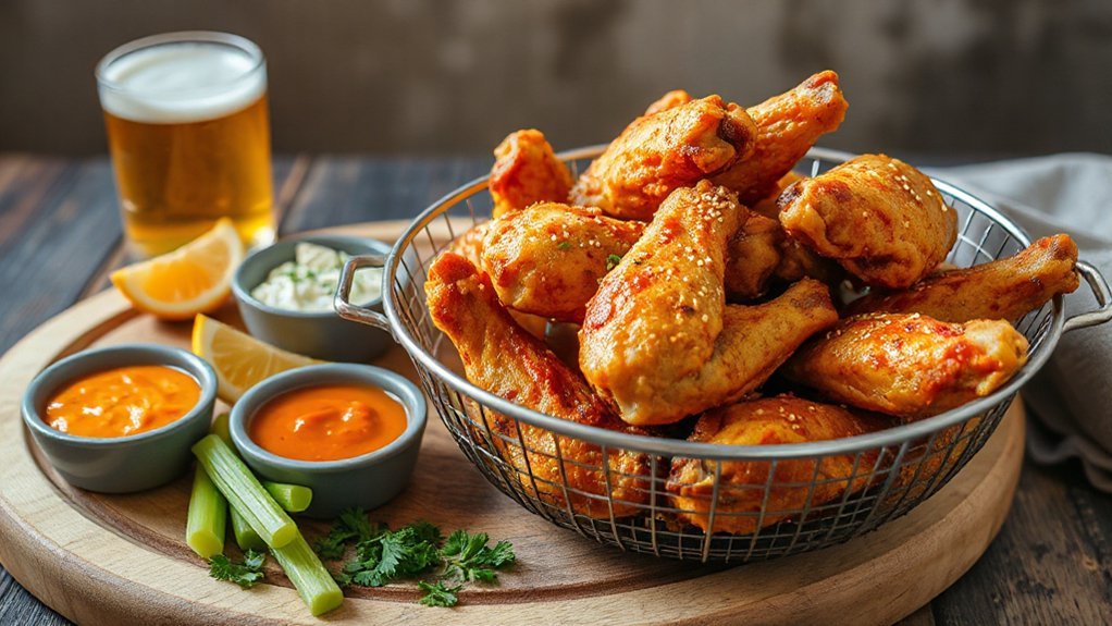 varied wings dips drinks