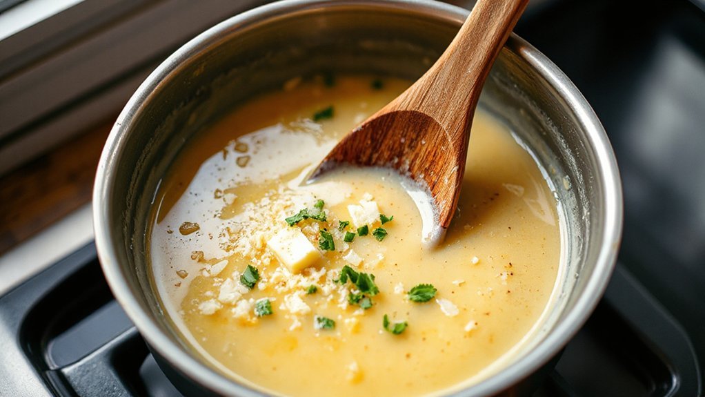 warm garlic parmesan sauce
