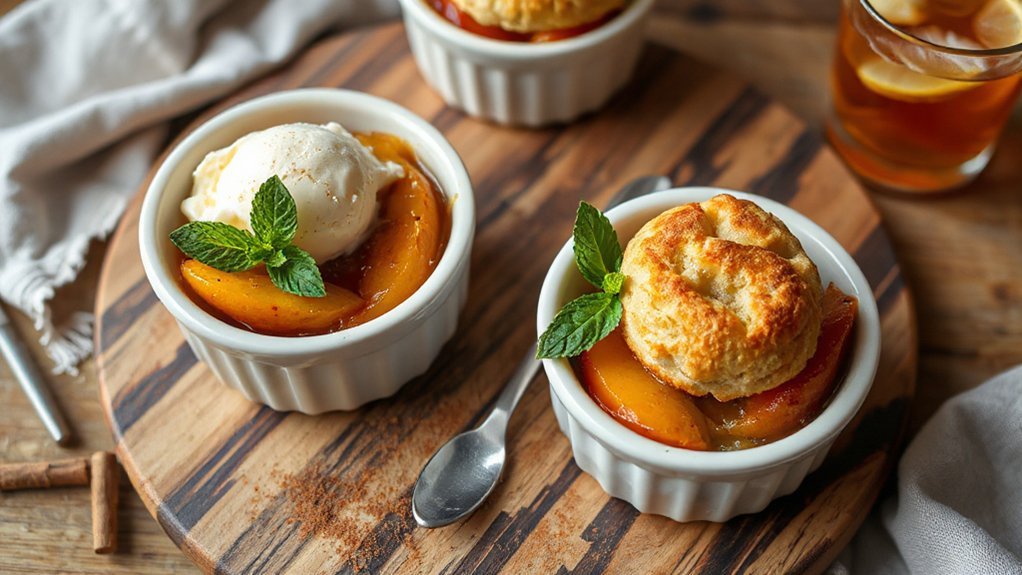 warm peach cobbler pairings