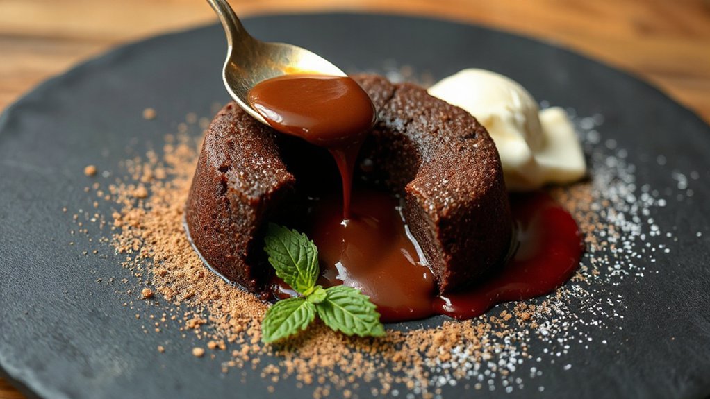 warm plated molten chocolate