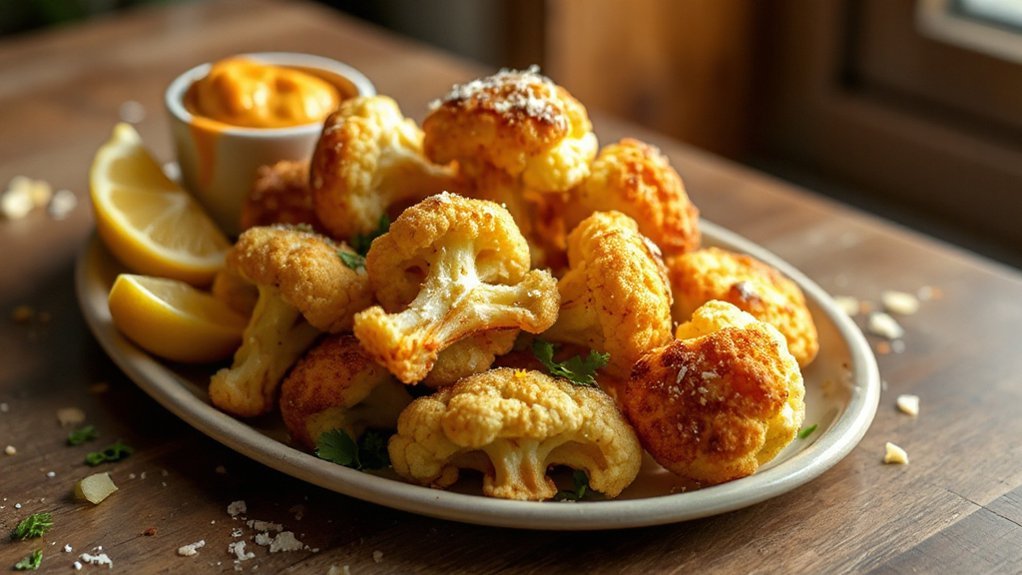 zesty parmesan air fried cauliflower